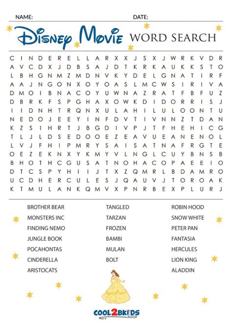 Disney Word Searches Benefits