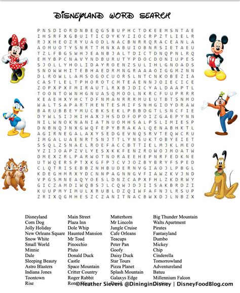 Disney Word Searches Printable