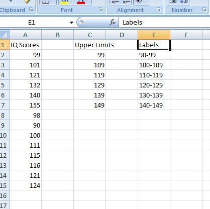 Distribution Tables in Excel