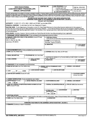 DoD Educational Loan Repayment Program Application Process