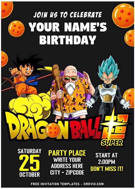 Dragon Ball Z Invitations Templates