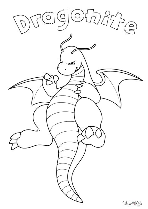 Dragonite coloring page