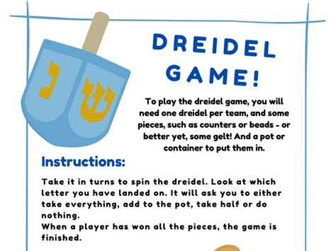 Dreidel Game First Player