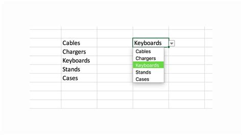 Drop Down List Excel Mac