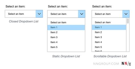 Example of Drop-Down List Properties