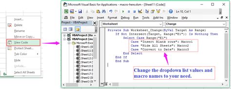 Drop Down Lists With Macros