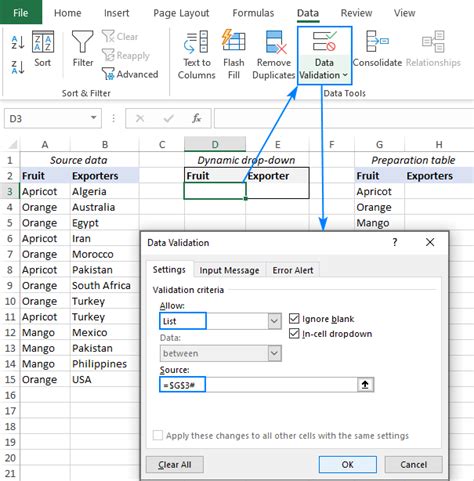 Dropdown Arrow in Excel Example 5