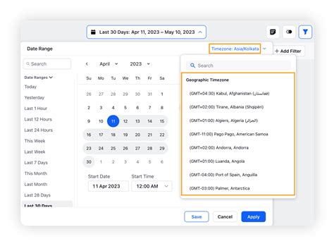 Dynamic Filters Date Range