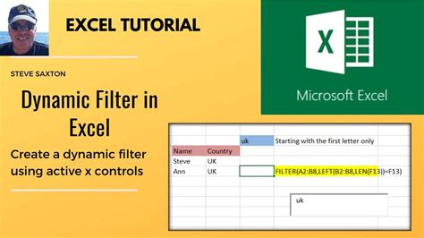 Dynamic Filters in Excel Tricks