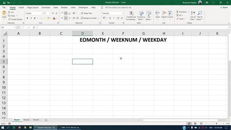 Utilizing the EOMONTH and WEEKNUM Functions