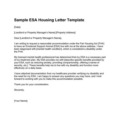 ESA letter for housing