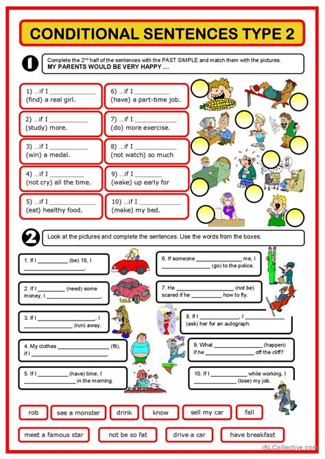 ESL Printable Grammar Worksheets for Conditional Sentences