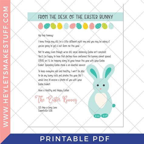 Easter Bunny Letter Template Design