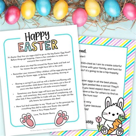 Easter Bunny Letter with Eggs Template