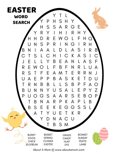 Easter Word Search Printable For Seniors With Dementia