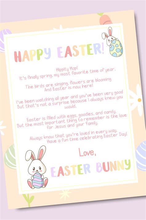 Easter Bunny Letter for Different Ages