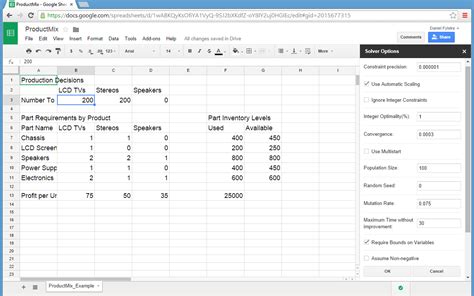 Easy Optimization Techniques Solver Google Sheets