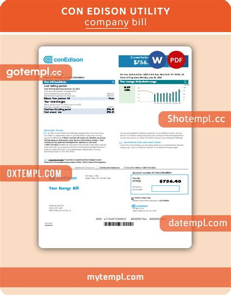 Edison Utility Bill Template Example 4