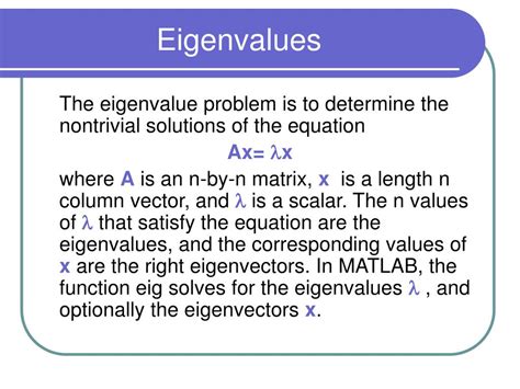 Calculating Eigenvectors and Eigenvalues