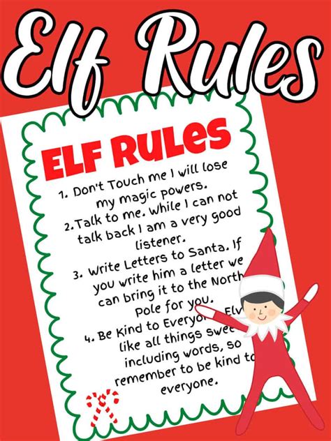 Elf on the Shelf Rules Printable Template