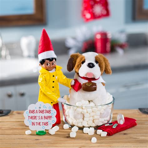 Elf on the Shelf with dog coloring page