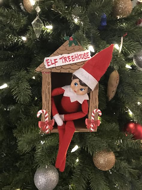 Elf on the Shelf with tree coloring page