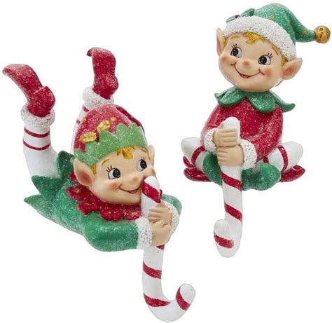 Elf with candy cane coloring page