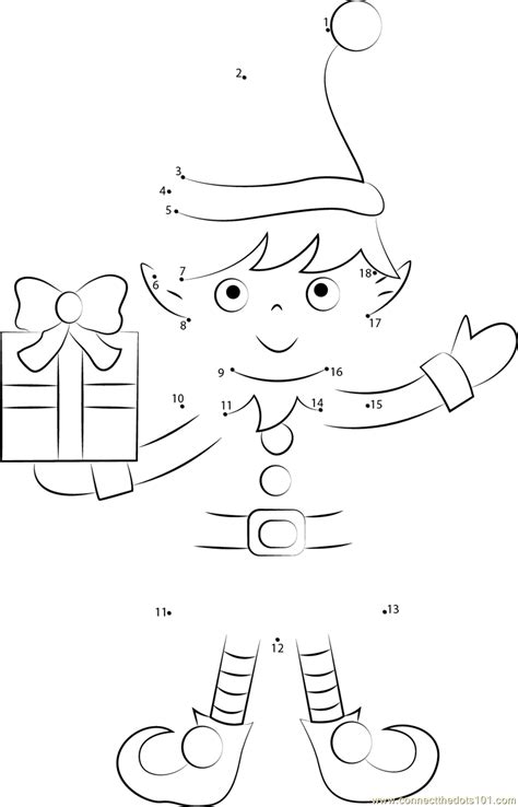 Elf Dot to Dots Printable