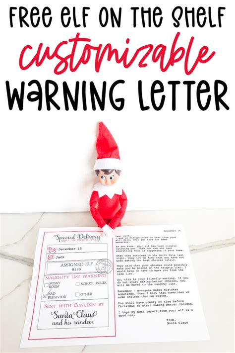 Elf on the Shelf Warning Letter