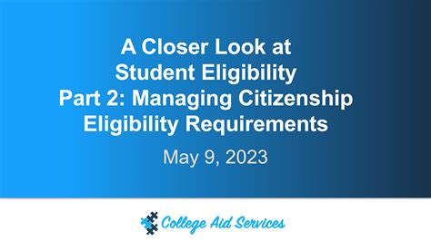 Eligibility Requirements