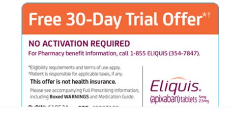 Eliquis 30-day free trial