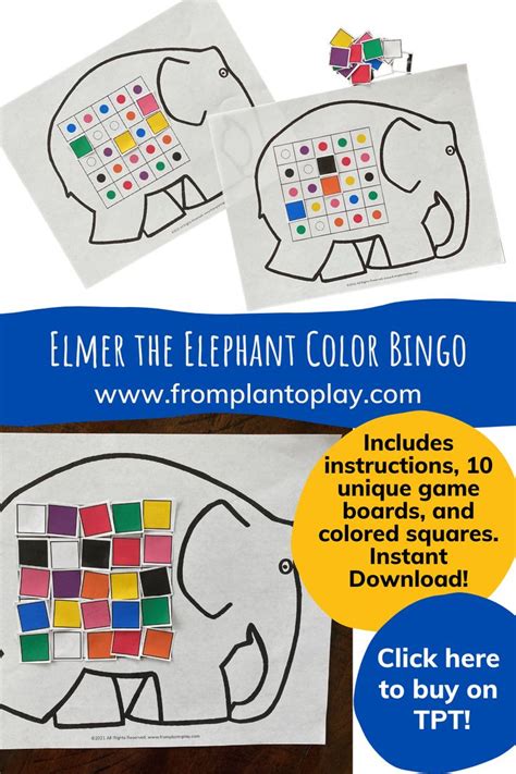 Elmer the Elephant matching games for kids