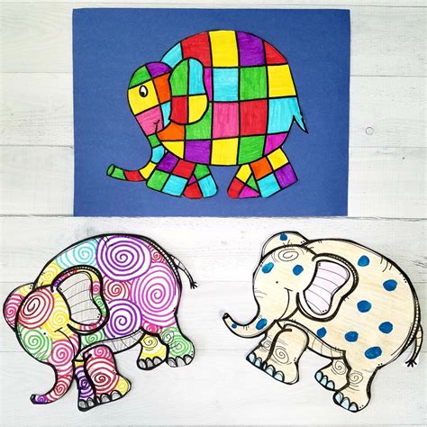 Elmer the Elephant printable activities for kids