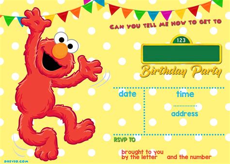 Elmo Birthday Invitation Templates