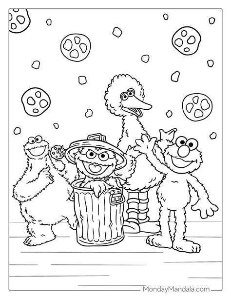 Elmo coloring page with a balloon