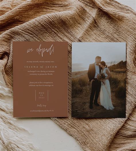 Elopement Announcement Template Designs