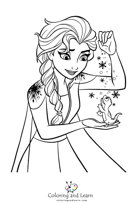 Elsa coloring page with Elsa's ice palace