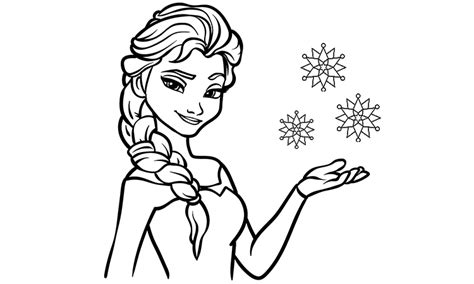 Elsa coloring page with Elsa and Olaf