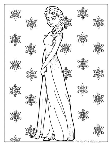 Elsa coloring page with Elsa's snowflake