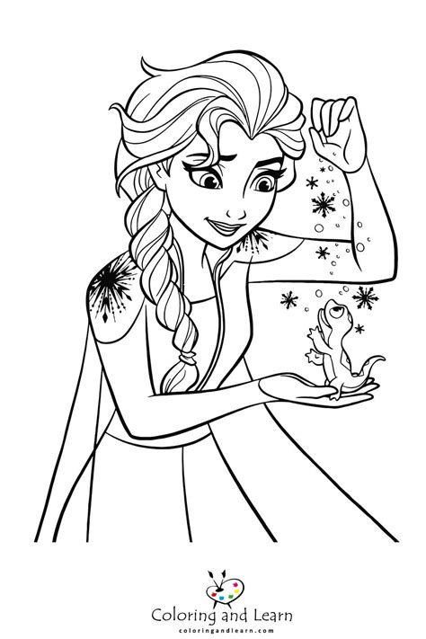 Elsa coloring page with Elsa and Anna