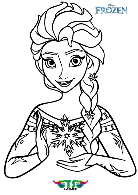 Elsa coloring page for kids