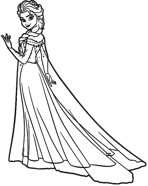 Elsa coloring page for kids