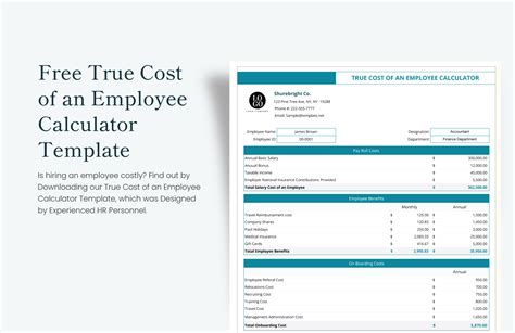 Using the Employee Cost Calculator Excel Template