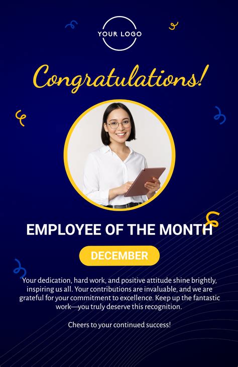 Employee of the Month Poster Template Example 1