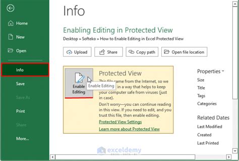 Enable Editing Protected View