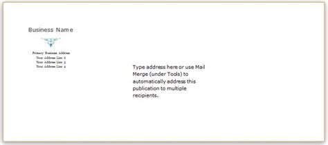 Envelope 10 Template For Microsoft Word