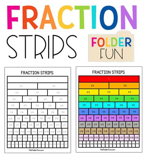 Equivalent Fractions Strips Printable