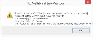 Error 2110 MS Access VBA Solutions