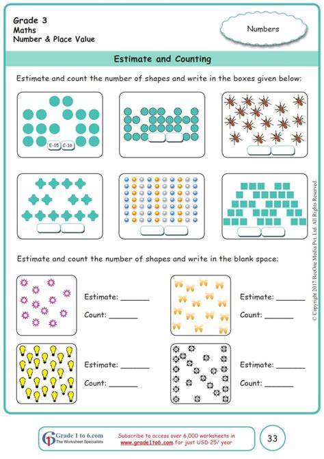 Estimates Worksheet Image 3