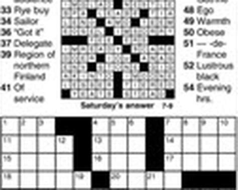 Eugene Sheffer Crossword Puzzle Solutions